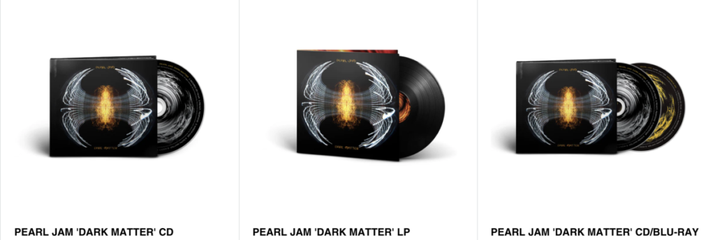 Formatos de venta de «Dark Matter». Foto: Pearl Jam